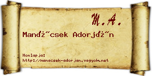 Manácsek Adorján névjegykártya